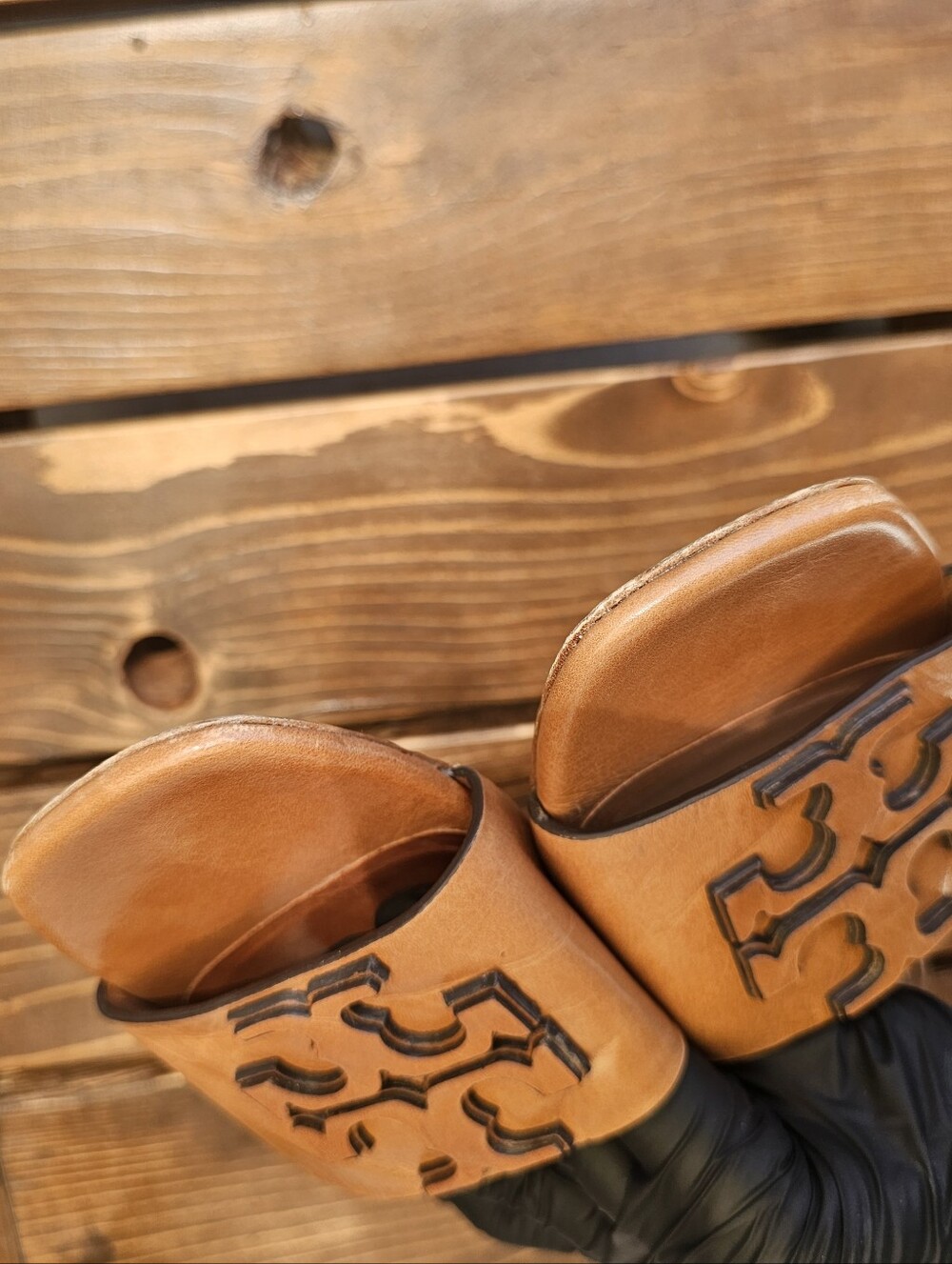 Tory Burch Ines Leather Slide Sandals Brown Women's Size 6M - Picture 5 of 6